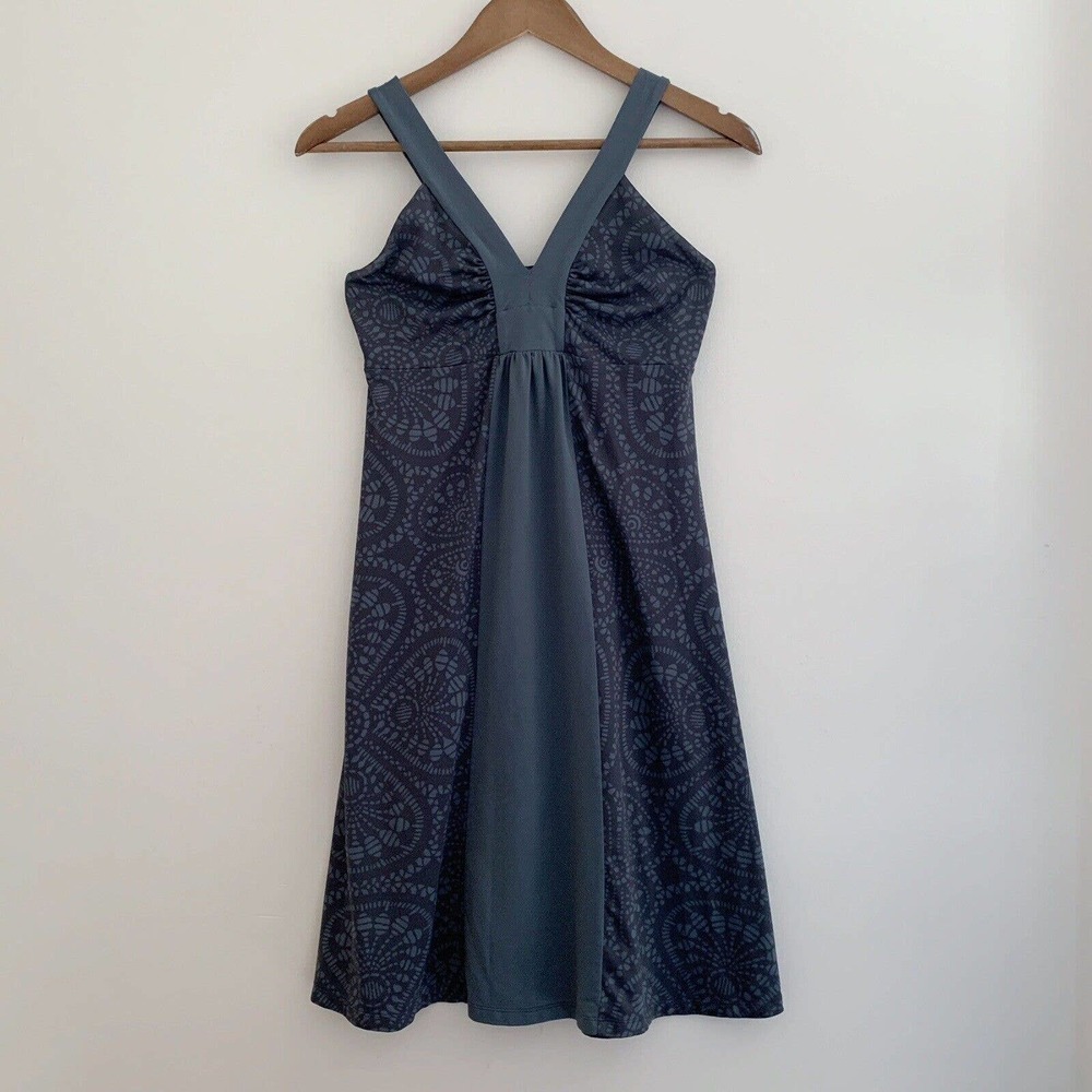 Patagonia Grey Corinne Geometric Print Sleeveless Dress Small Summer Athleisure